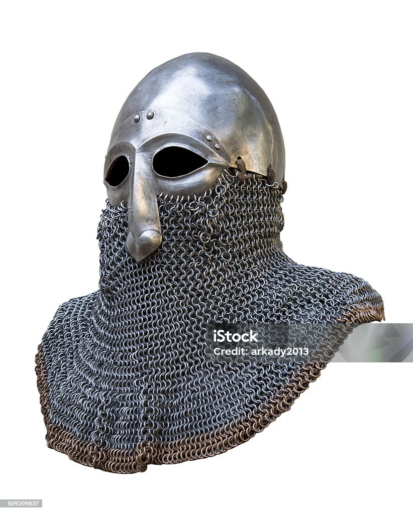 Casco sencillo knight con cadena mai - Foto de stock de Accesorio de cabeza libre de derechos