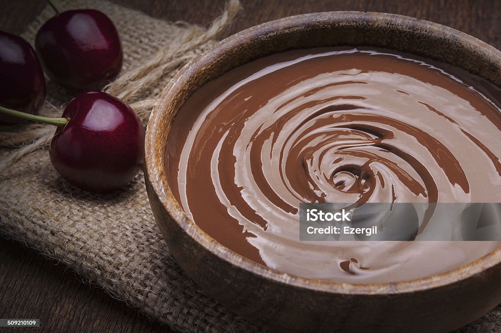 Bowl of chocolate cream Backgrounds Stock Photo