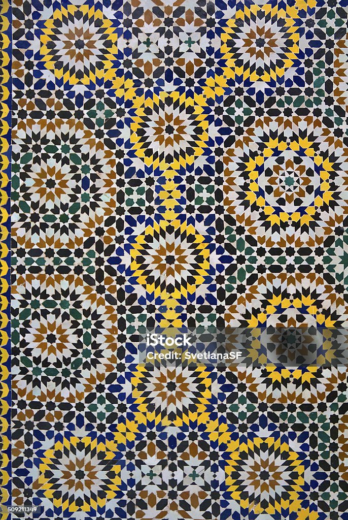 Moroccan Zellige Tile Pattern Moroccan tile pattern in a  riad Fes Morocco Africa Stock Photo