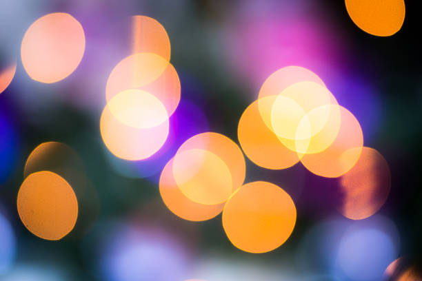 circulaire abstrait bokeh cercles couleurs - bookeh defocused abstract decoration photos et images de collection