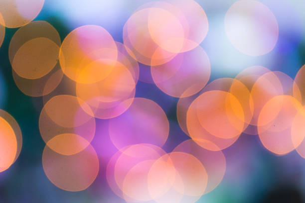 circulaire abstrait bokeh cercles couleurs - bookeh defocused abstract decoration photos et images de collection