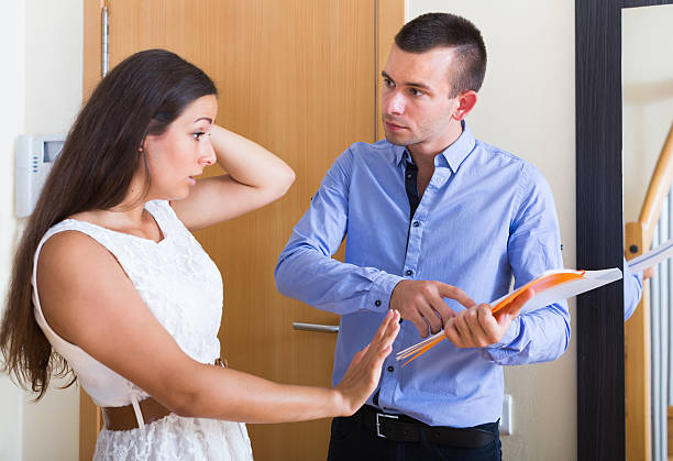 istock Confused tenant and furious landlord 509226276