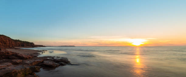 Panorama of ocean beach stock photo