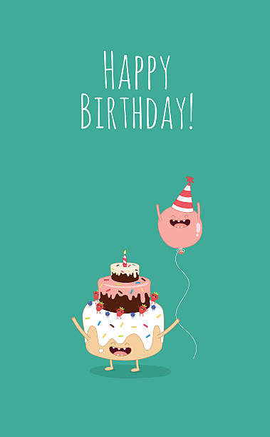 kartka urodzinowa - birthday birthday card cake cupcake stock illustrations