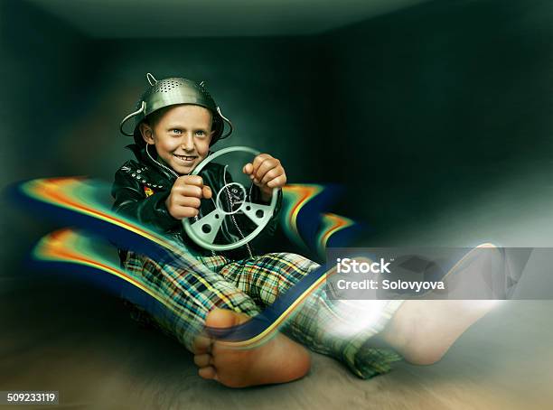 Driver Imaginary Race Stock Photo - Download Image Now - Child, Boys, Car