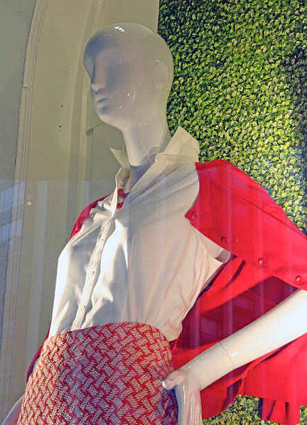 istock White Display Mannequin with Coral Sweater in NYC 509234867