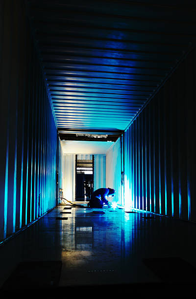istock Looking dark and mysterious, welding in a steel fabrication plant 509235455