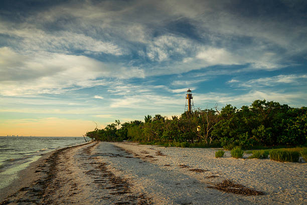 Lighthouse at Sanibel Island Lighthouse at Sanibel Island, Florida at Sunrise. sanibel island stock pictures, royalty-free photos & images