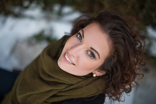 Portrait of a young girl in winter