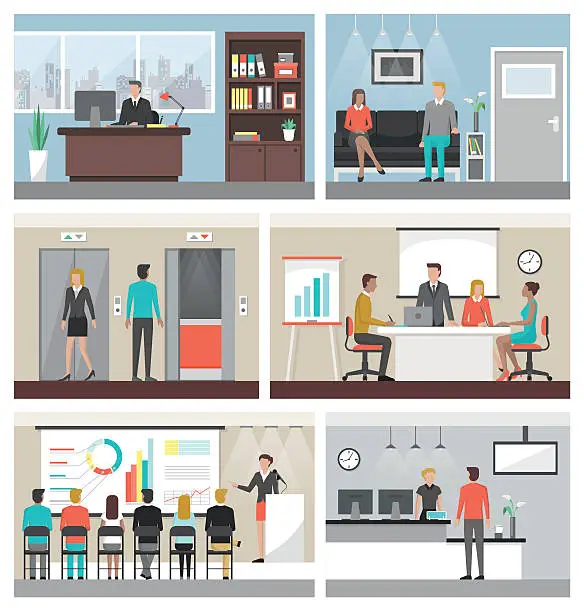 Vector illustration of Business people at work