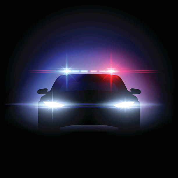 Police car lights effect Police car lights effect in vector police lights stock illustrations