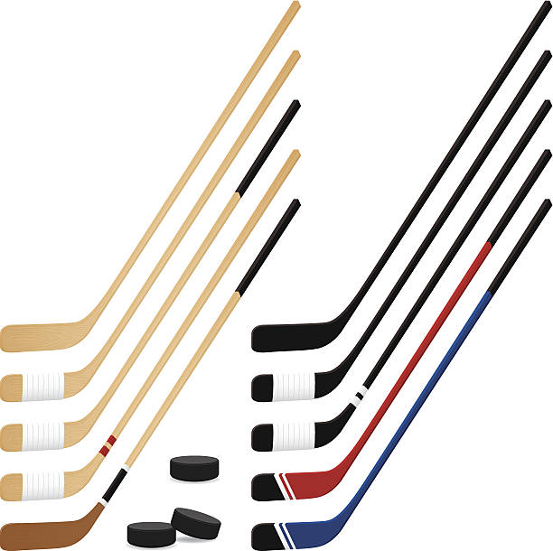 хоккей sticks - ice hockey hockey stick field hockey roller hockey stock illustrations