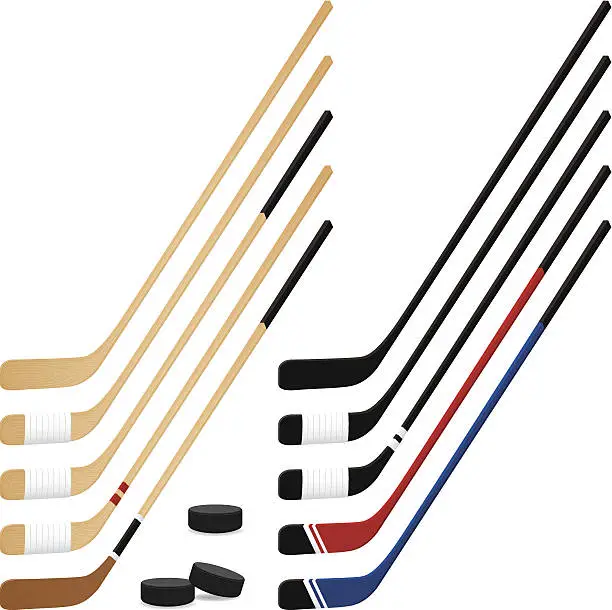 Vector illustration of Hockey Sticks