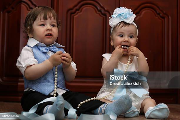 Babies In The Suit Boy And Girl Twins Stock Photo - Download Image Now -  Babies Only, Baby - Human Age, Baby Girls - iStock