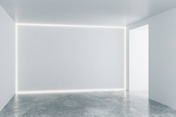 istock Empty loft room with white walls and concrete floor 509242270
