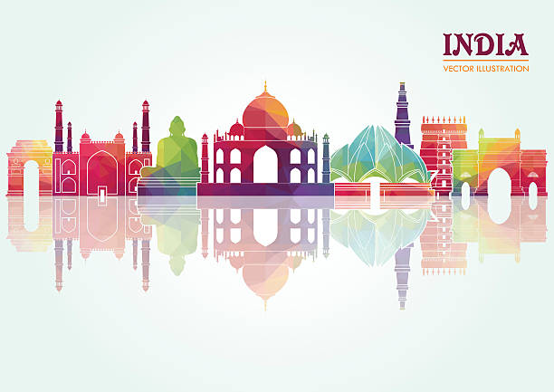 india. vector illustration - anıt stock illustrations