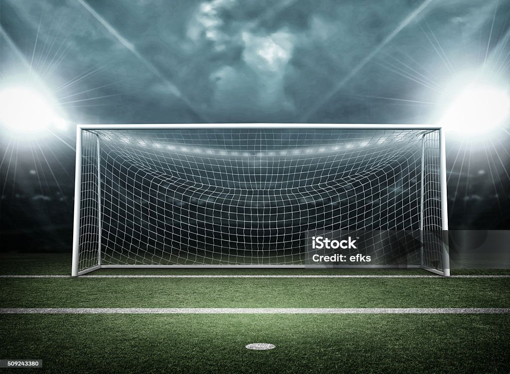 Goal post 3d modelled and rendered goalpost background Goal - Sports Equipment Stock Photo
