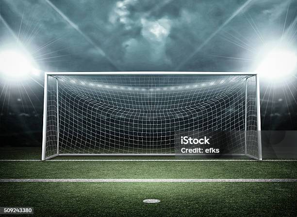 Goal Post Stock Photo - Download Image Now - Goal - Sports Equipment, Soccer, Stadium