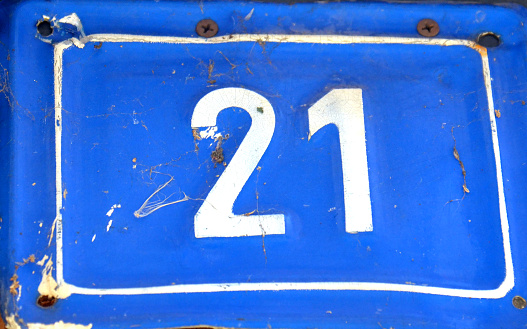 Picture of a Blue house number 21