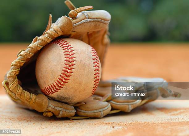 Old Baseball And Glove Stock Photo - Download Image Now - Baseball Diamond, Baseball - Ball, Baseball - Sport