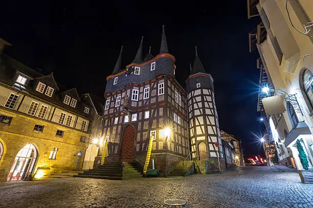 frankenberg old town germany at night
