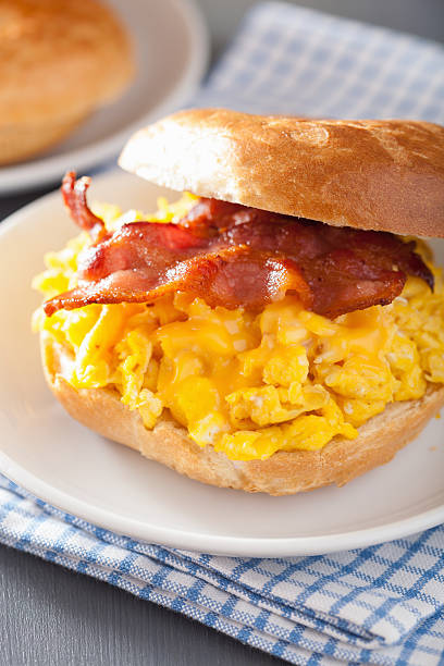 istock breakfast sandwich on bagel with egg bacon cheese 509249460