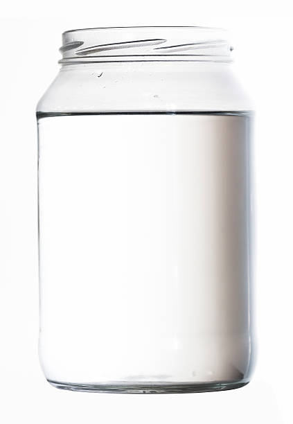 Glass Jar With Water Stock Photo - Download Image Now - Jar, Cut