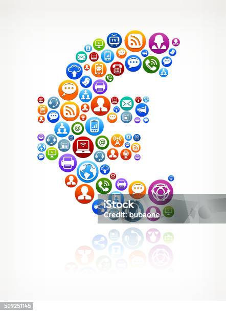 Euro Royaltyfree Vector Social Networking And Internet Icon Set Stock Illustration - Download Image Now