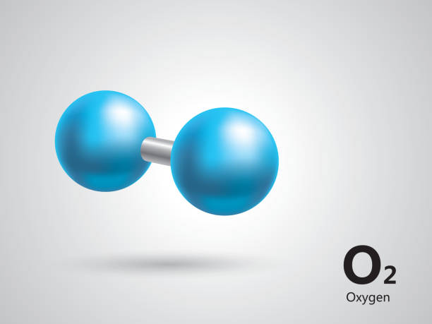 산소입니다 분자 모델 - oxygen stock illustrations