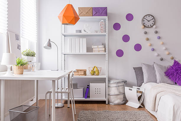 istock Stylish room for female student 509251410