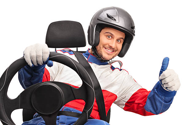 istock Joyful car racer giving a thumb up 509252100
