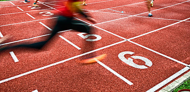 istock crossing the finish line as winner 509252591