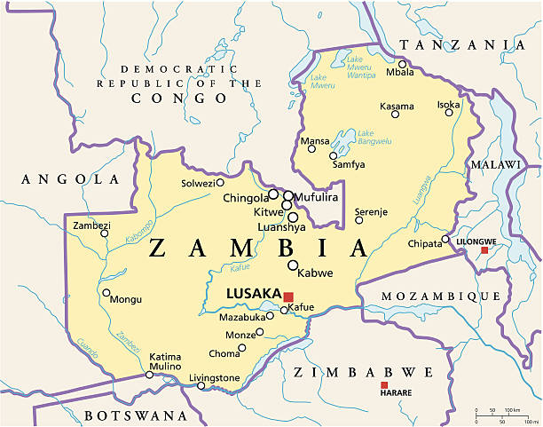 ザンビア政治地図 - republic of malawi点のイラスト素材／クリップアート素材／マンガ素材／アイコン素材
