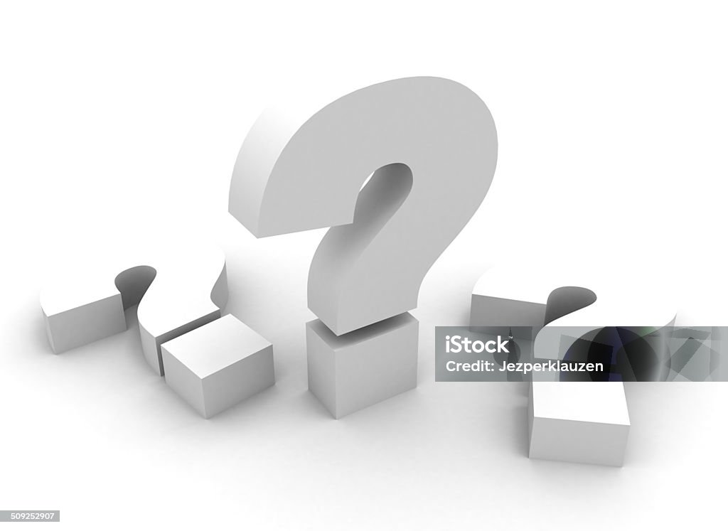 Question marks White 3d question marks background Question Mark Stock Photo