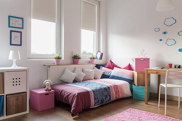 Homely modern room for teenager Interior of homely modern room for teenager young at heart stock pictures, royalty-free photos & images