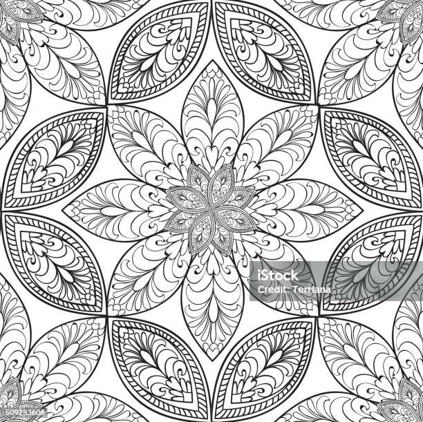 Abstract Floral Seamless Pattern Geometric Ornament Stock Illustration - Download Image Now