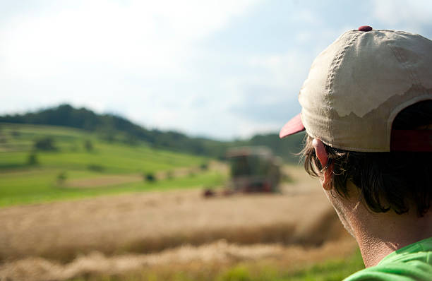 farmer y probar se combinan en el campo de flor - unsorted legacy terms fotografías e imágenes de stock