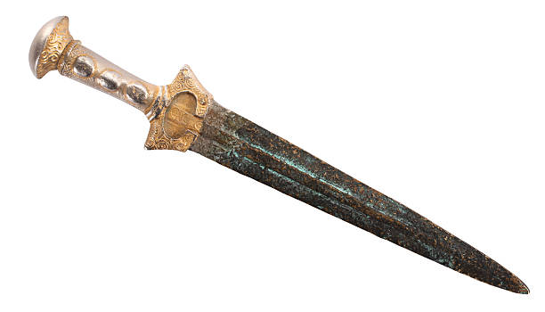 Ancient short sword dagger old knife stock photo