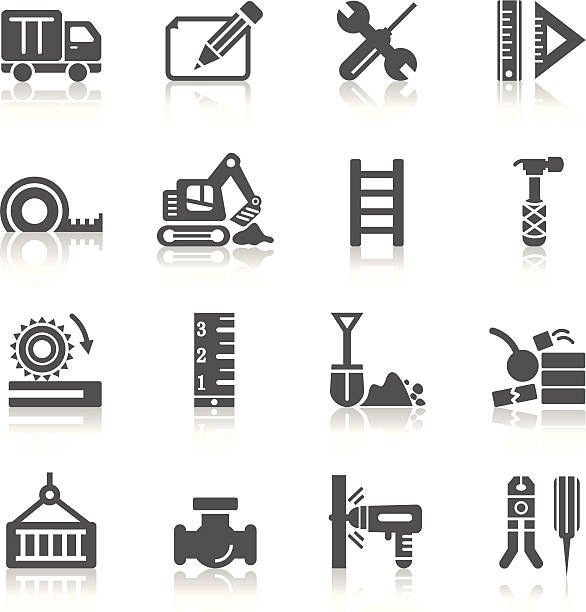 Construction Icons vector art illustration