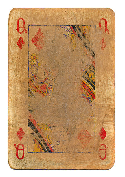 istock ancient used rubbed playing card queen of diamonds paper background 509256705
