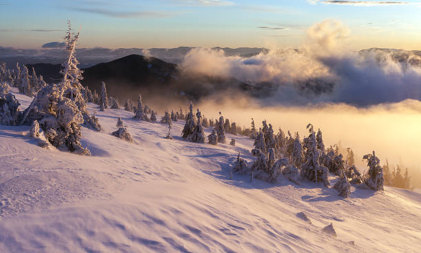 istock Winter landscape. Sunrise in the mountains. 509256802