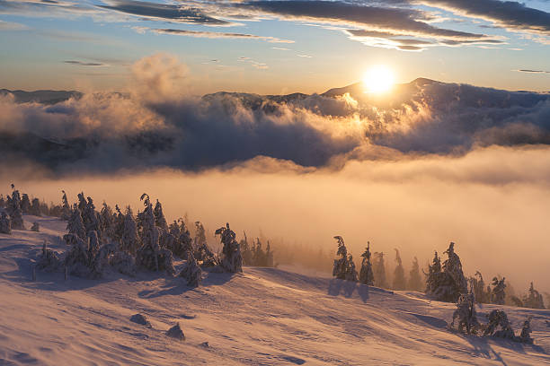 istock Winter landscape. Sunrise in the mountains. 509256856