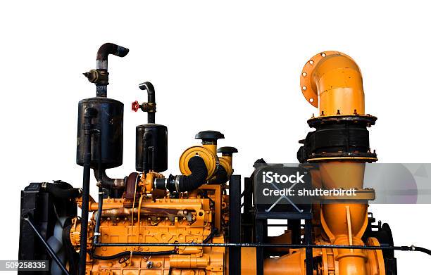 Vintage Machine Engine Isolated Background Stock Photo - Download Image Now - Agricultural Machinery, Agriculture, Cylinder