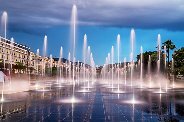 City fountain The Beautiful fountain in the city centre of Nice drinking fountain stock pictures, royalty-free photos & images