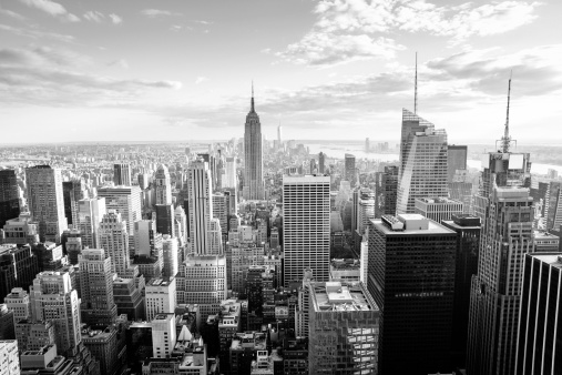 New York City Skyline in black and white