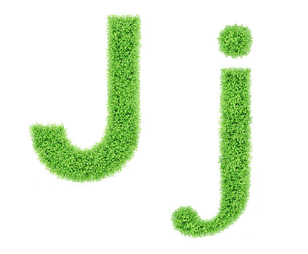 녹색 moss 알파벳, j - letter j alphabet three dimensional shape green 뉴스 사진 이미지