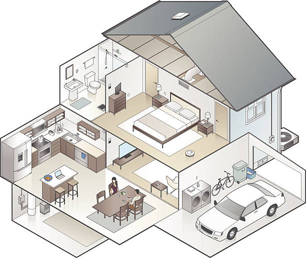 ハウスカットアウェイイラストレーション - cross section illustrations点のイラスト素材／クリップアート素材／マンガ素材／アイコン素材