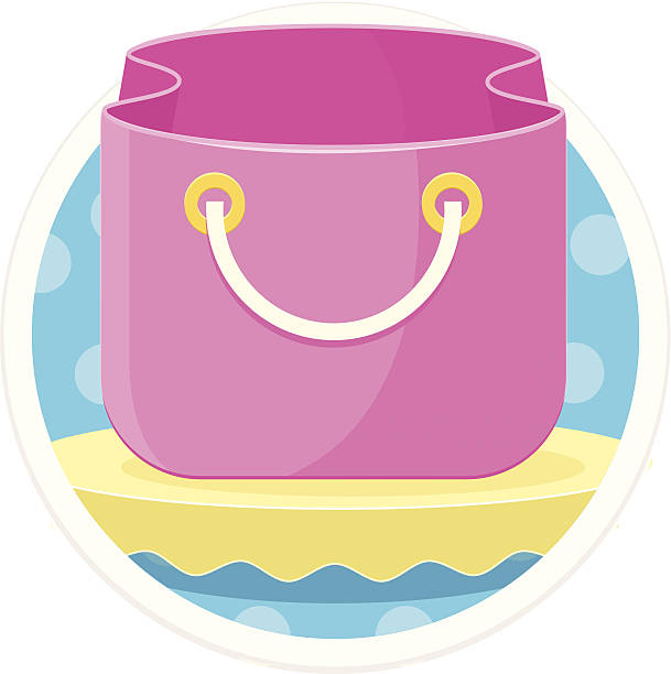 ilustraciones, imágenes clip art, dibujos animados e iconos de stock de vector icono de bolsa redondo - e comerce