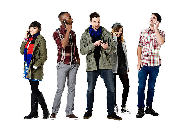 istock Five trendy teens talking on their cellphones 509275151