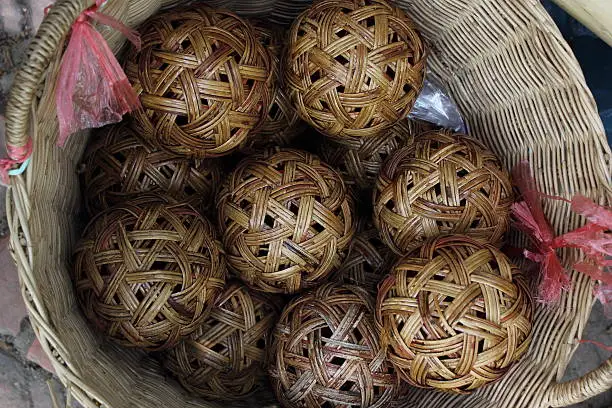 Photo of Sepaktakraw sale in ancient shop,